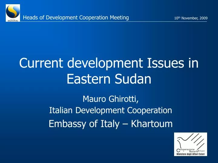 current development issues in eastern sudan
