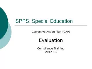 SPPS: Special Education