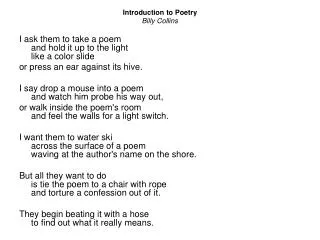 Introduction to Poetry Billy Collins