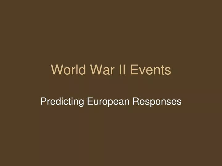 world war ii events