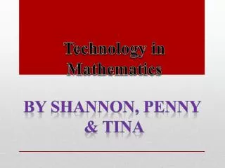 Technology in Mathematics