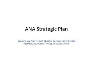 ANA Strategic Plan
