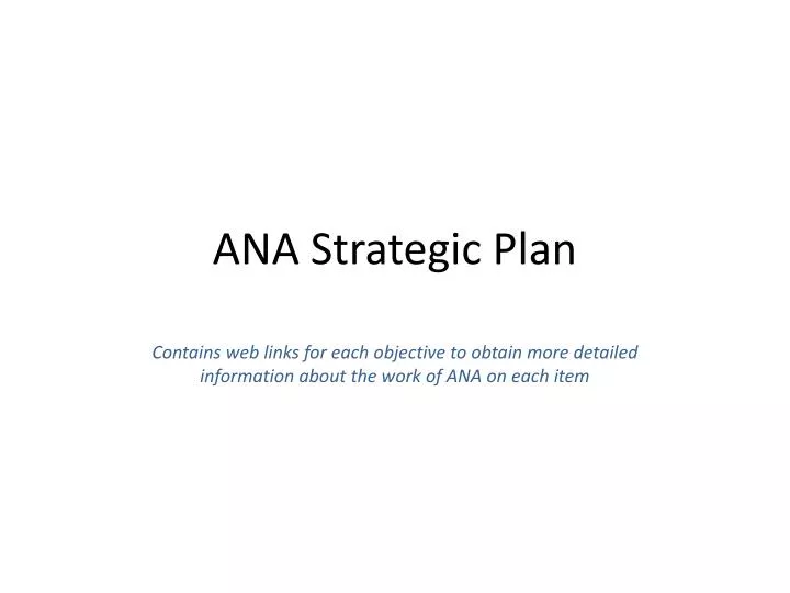 ana strategic plan