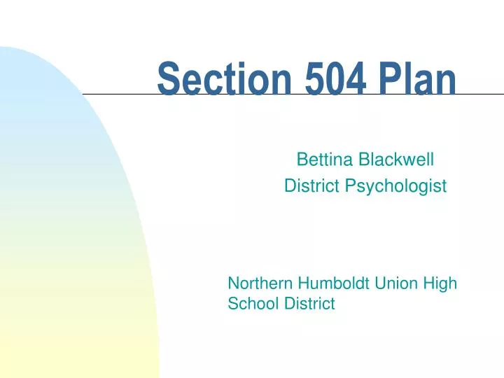 section 504 plan