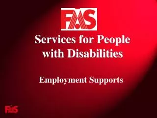 Services for People with Disabilities