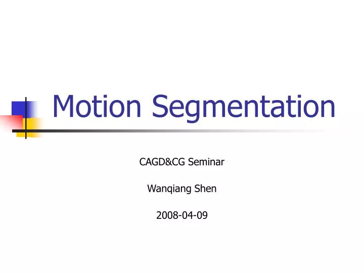 motion segmentation
