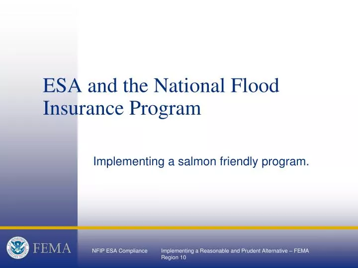 esa and the national flood insurance program