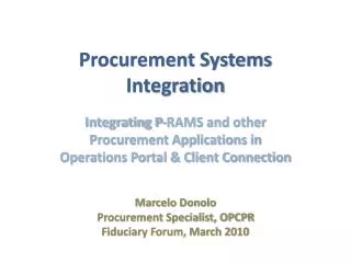 Procurement Systems Integration
