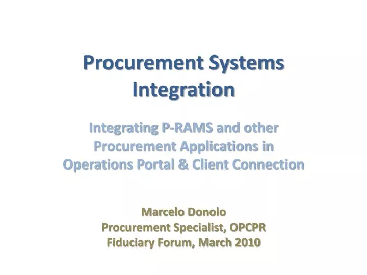 procurement systems integration