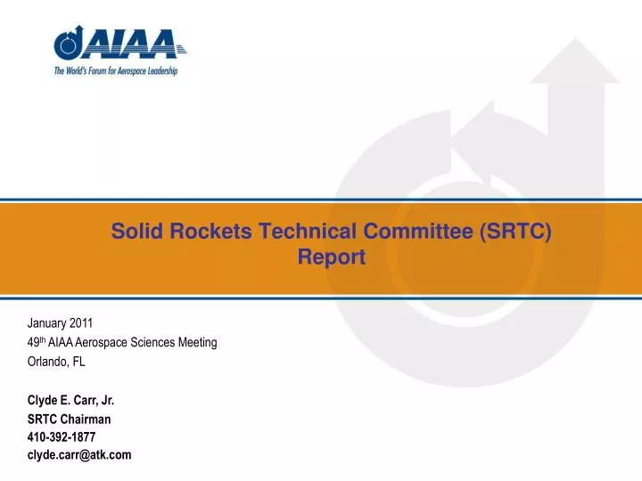 solid rockets technical committee srtc report