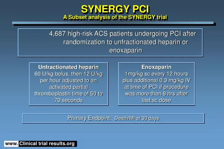 synergy pci a subset analysis of the synergy trial