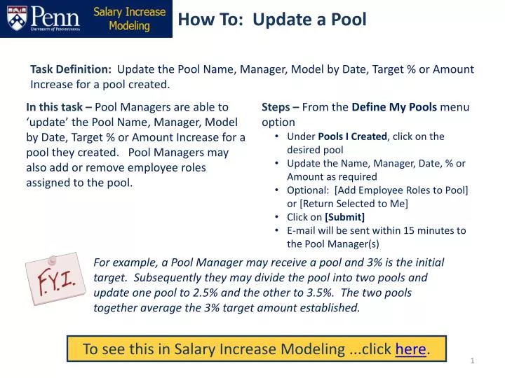 how to update a pool