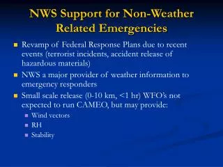 NWS Support for Non-Weather Related Emergencies