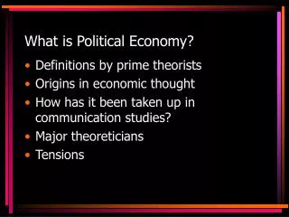 What is Political Economy?