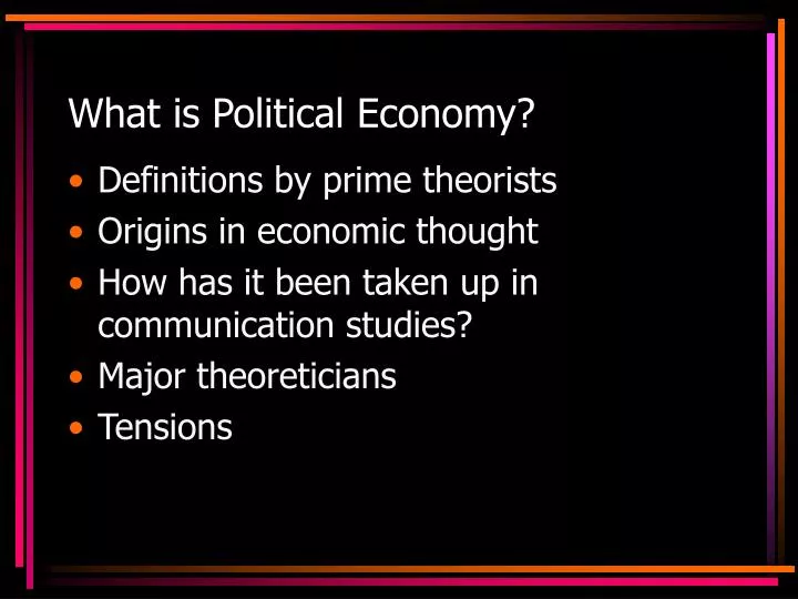 what is political economy