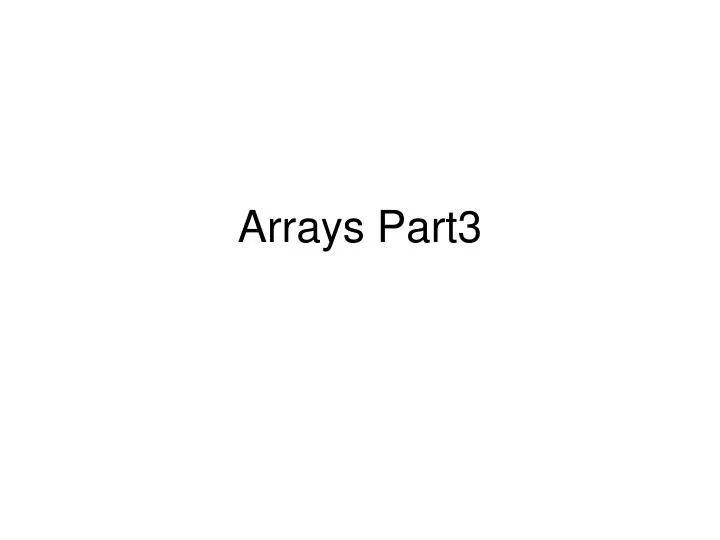 arrays part3