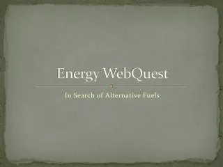 Energy WebQuest