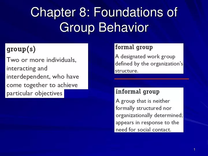 chapter 8 foundations of group behavior