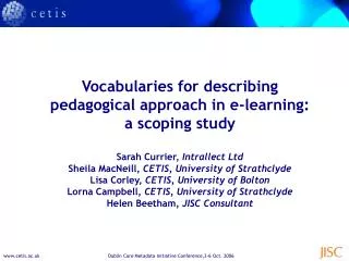 Vocabularies for describing pedagogical approach in e-learning: a scoping study