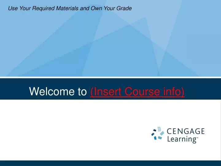 welcome to insert course info