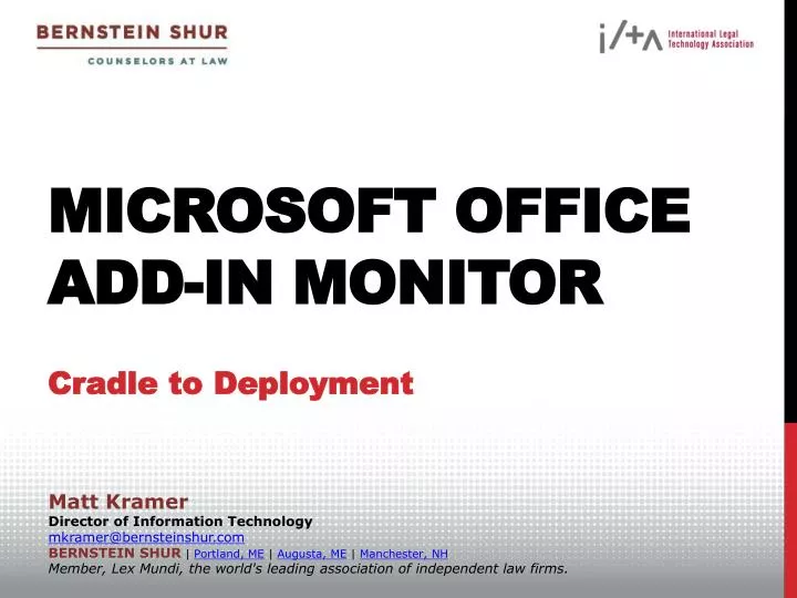 microsoft office add in monitor