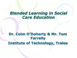 Blended Learning in Social Care Education