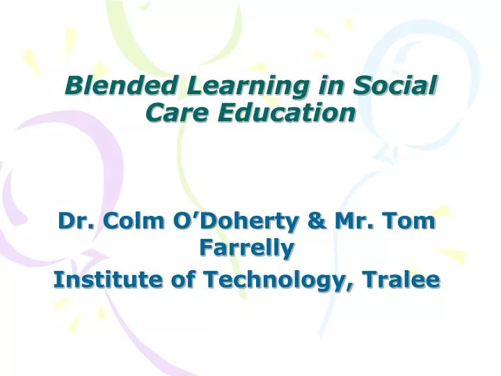 blended learning in social care education