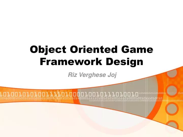 object oriented game framework design