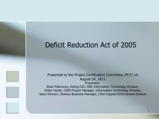 Deficit Reduction Act of 2005