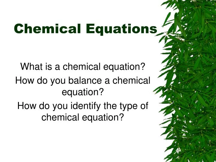 chemical equations