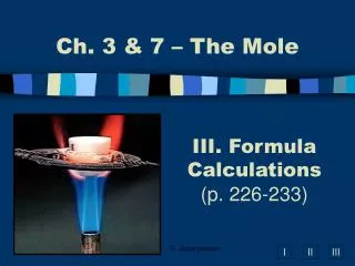 III. Formula Calculations (p. 226-233)