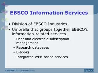 EBSCO Information Services