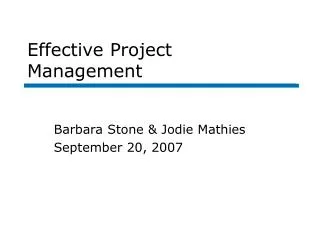 effective project management