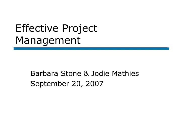 effective project management