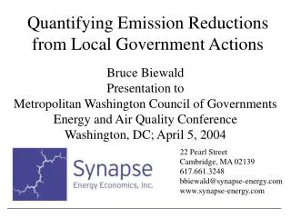 Quantifying Emission Reductions from Local Government Actions