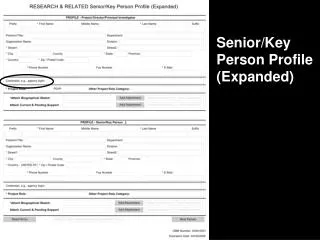 Senior/Key Person Profile (Expanded)