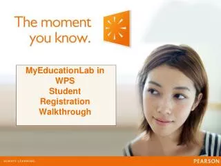 MyEducationLab in WPS Student Registration Walkthrough