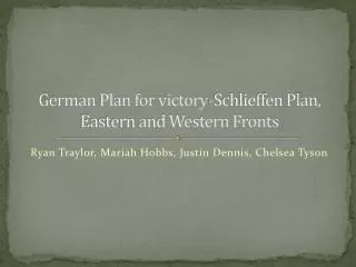 German Plan for victory-Schlieffen Plan, Eastern and Western Fronts