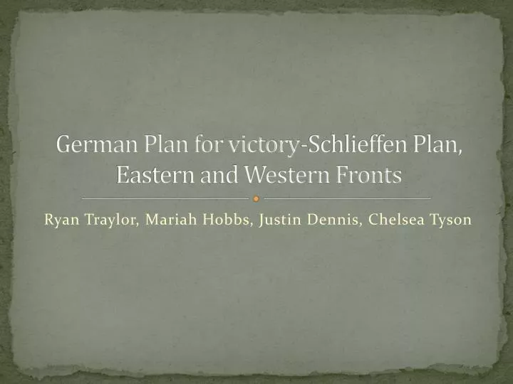 german plan for victory schlieffen plan eastern and western fronts
