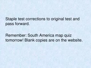 Staple test corrections to original test and pass forward.