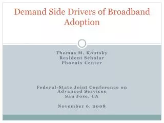 Demand Side Drivers of Broadband Adoption