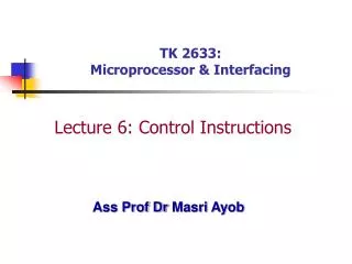 TK 2633: Microprocessor &amp; Interfacing