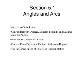 Section 5.1 Angles and Arcs