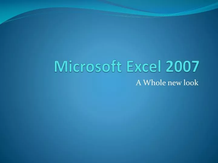 microsoft excel 2007