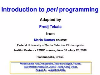 Introduction to perl programming