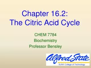 Chapter 16.2: The Citric Acid Cycle
