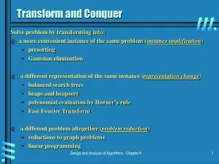 transform and conquer