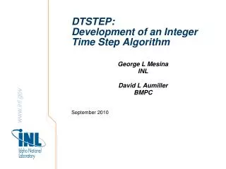 DTSTEP: Development of an Integer Time Step Algorithm