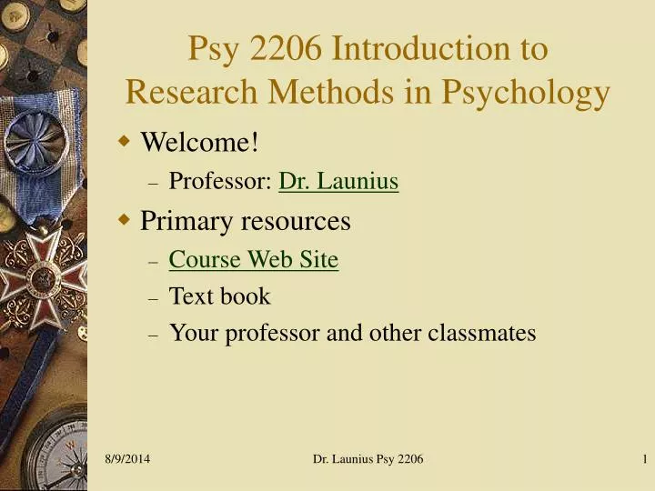 psy 2206 introduction to research methods in psychology