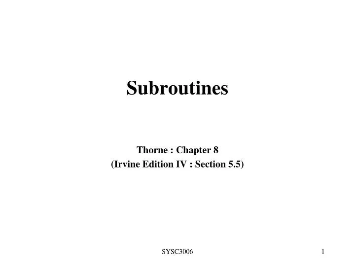 subroutines